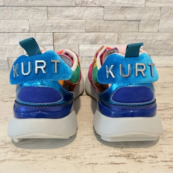 KURT GEIGER LONDON Suede Kurt Runner Sneakers Women’s SZ 38.5EU-8 US RAINBOW New - Picture 8 of 15